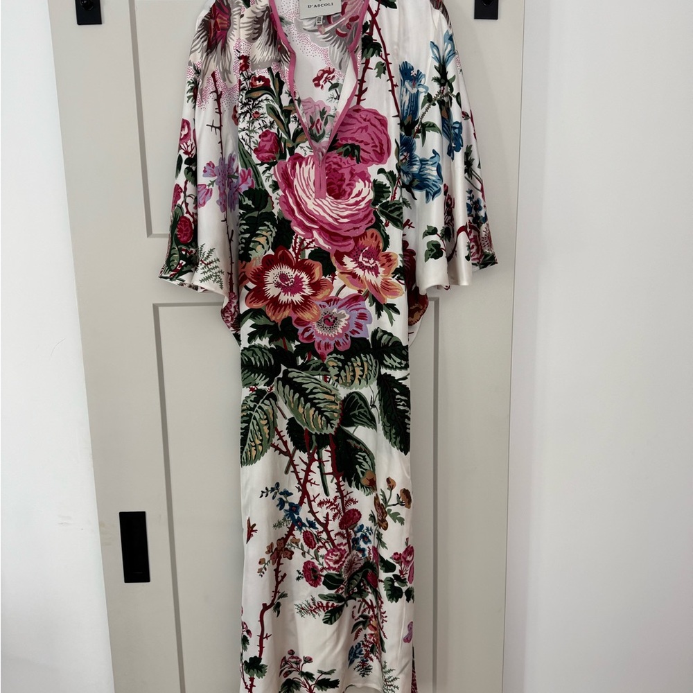 D’Ascoli for Cabana Floral Maxi Dress with Bell Sleeves, NWT Size OS